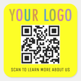 Bouw QR-code Stickers Aangepast Logo Geel