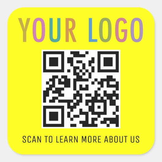 Bouw QR-code Stickers Aangepast Logo Geel (Voorkant)