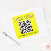 Bouw QR-code Stickers Aangepast Logo Geel (Envelop)