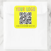 Bouw QR-code Stickers Aangepast Logo Geel (Tas)