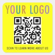 Bouw QR Code Stickers Custom Logo Yellow