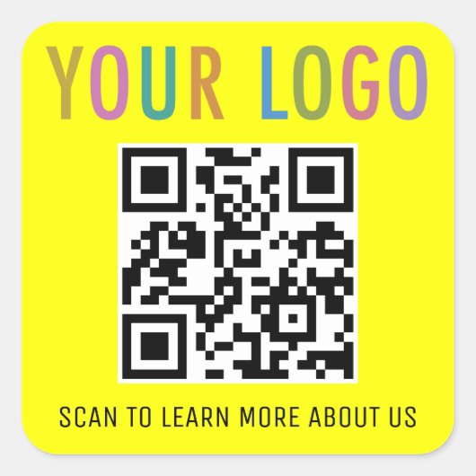 Bouw QR Code Stickers Custom Logo Yellow (Voorkant)