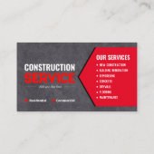 Bouw, remodeling, beton, Dakbedekking, Bouw Visitekaartje (Achterkant)