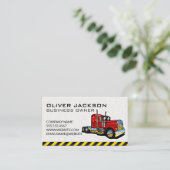 Bouw rode semi vrachtwagen voertuig visitekaartje (Staand voorkant)