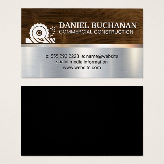 Bouw | Rondzagen van hout Visitekaartje (Voorkant /achterkant)