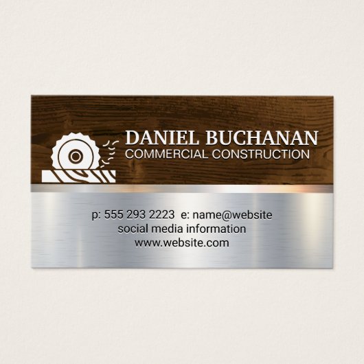 Bouw | Rondzagen van hout Visitekaartje (Voorkant)