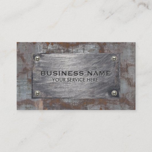 Bouw Rusty Metal Bord Professional Visitekaartje (Voorkant)