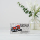 Bouw | Semi Truck | Concrete achtergrond Afsprakenkaartje (Staand voorkant)