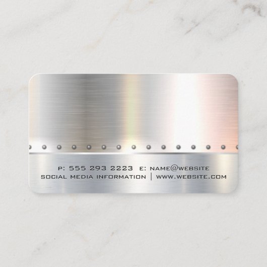 Bouw sleutels | Metaal | Klinknagels Visitekaartje (Achterkant)