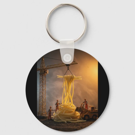 Bouw Spaghetti Sticker Sleutelhanger (Voorkant)