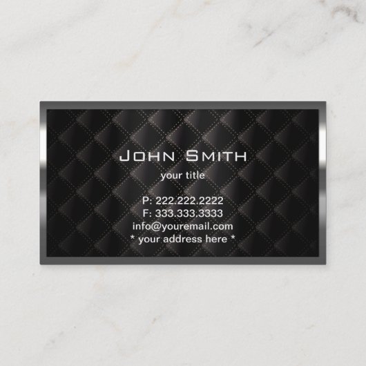 Bouw Staal Grens Monogram Luxe Zwart Visitekaartje (Achterkant)