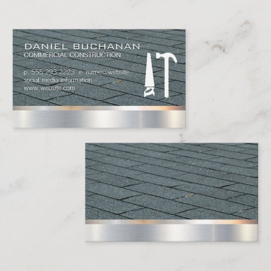 Bouw | Stad | Gereedschap Zaaghamer Visitekaartje (Voorkant / Achterkant)