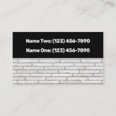 Bouw steenhouwer baksteen werkt op maat visitekaartje (Achterkant)