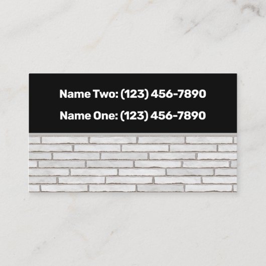 Bouw steenhouwer baksteen werkt op maat visitekaartje (Achterkant)