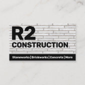 Bouw steenhouwer baksteen werkt op maat visitekaartje (Voorkant)