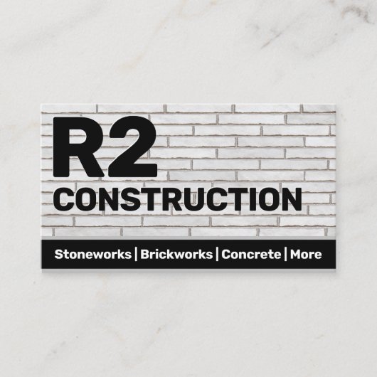 Bouw steenhouwer baksteen werkt op maat visitekaartje (Voorkant)