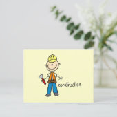 Bouw Stokfiguur Briefkaart (Staand voorkant)