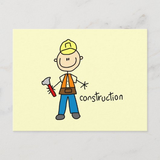 Bouw Stokfiguur Briefkaart (Voorkant)
