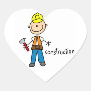 Bouw Stokfiguur Hart Sticker