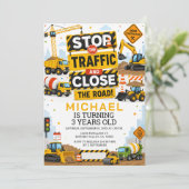 Bouw stop het verkeer Werk verjaardag Kaart (Staand voorkant)
