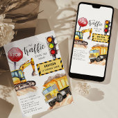 Bouw stopt het verkeer | verjaardagsfeestje kaart