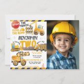 Bouw, stortplaatsvrachtwagen 2e verjaardag kaart (Voorkant)