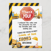 Bouw, stortplaatsvrachtwagen dank u kaart (Voorkant / Achterkant)