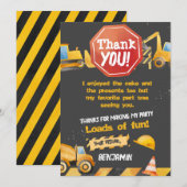 Bouw, stortplaatsvrachtwagen dank u kaart (Voorkant / Achterkant)