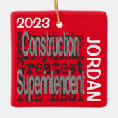 Bouw Superintendent Buitengewone DOUANE Keramisch Ornament (Voorkant)