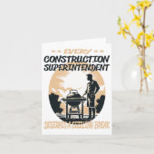 Bouw Superintendent Funny BBQ Chef of meisje Kaart (Gele Bloem)