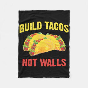 Bouw Tacos Niet Muren - Grappige Taco Cinco De May Fleece Deken