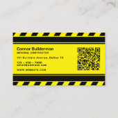 Bouw tape geïnspireerd op zwart en geel visitekaartje (Achterkant)