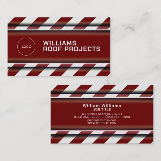 Bouw tape strepen faux metallic visitekaartje (Voorkant / Achterkant)