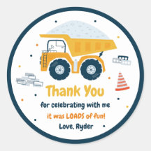 Bouw terrein vuilstort vrachtwagen Birthday Favor