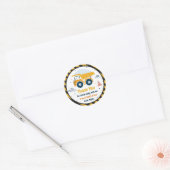 Bouw terrein vuilstort vrachtwagen Birthday Favor Ronde Sticker (Envelop)