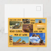 Bouw-terreintractoren Briefkaart (Voorkant / Achterkant)