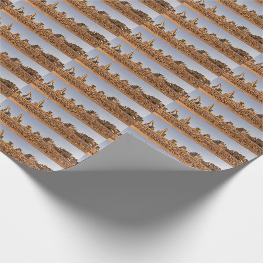 Bouw-terreintractoren Cadeaupapier (Hoek)