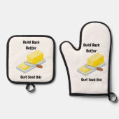 Bouw terug Boteroven Mitt en Pot Houder Ovenwant & Pannenlap Set (Voorkant)