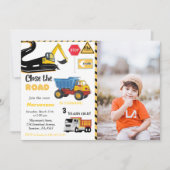 Bouw Thema boy Birthday party Dump Truck I Kaart (Voorkant)