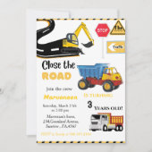 Bouw Thema boy Birthday party Dump Truck Kaart (Voorkant)