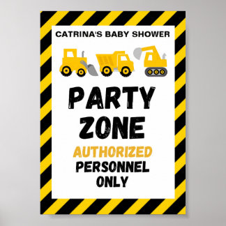 Bouw thema feest bord poster
