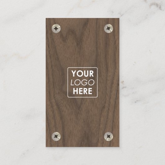 Bouw Timmerman Hout Logo QR Code Sociaal Visitekaartje (Achterkant)