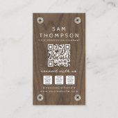 Bouw Timmerman Hout Logo QR Code Sociaal Visitekaartje (Voorkant)