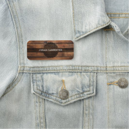 Bouw Timmerman Houten donker hout Medewerker Naamplaatje