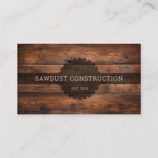 Bouw Timmerman Houten donker rustiek hout Afsprakenkaartje (Voorkant)