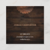Bouw Timmerman Houten donker rustiek hout Vierkante Visitekaartje (Achterkant)