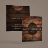 Bouw Timmerman Houten donker rustiek hout Vierkante Visitekaartje