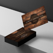Bouw Timmerman Houten donker rustiek hout Visitekaartje