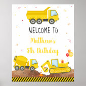 Bouw tonggradiënt vrachtwagen Birthday - Welkom Poster (Voorkant)