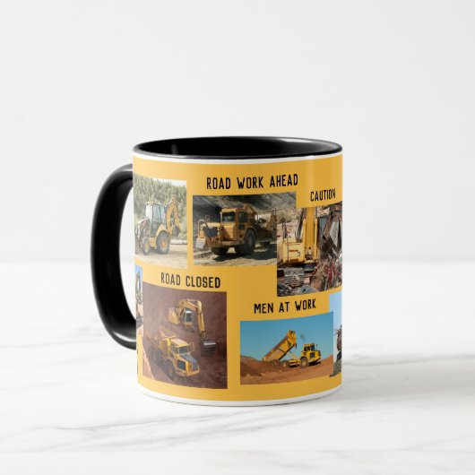 Bouw tractorcollage mok (Voorkant links)